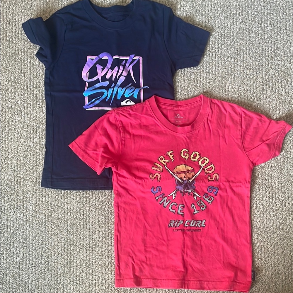 Rip Curl and Quicksilver boys t-shirts! Great condition. Surfer boy!